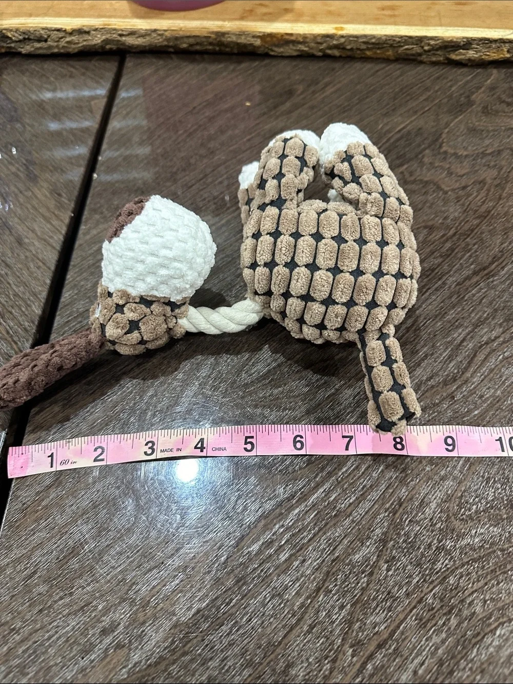 Plush Textured Brown & White Donkey Toy